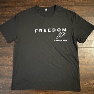 XL Charlie Kirk "Freedom" T-Shirt Black Turning Point USA TPUSA Conservative Tee